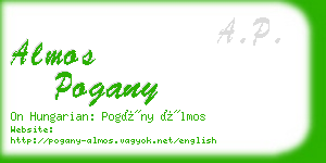 almos pogany business card